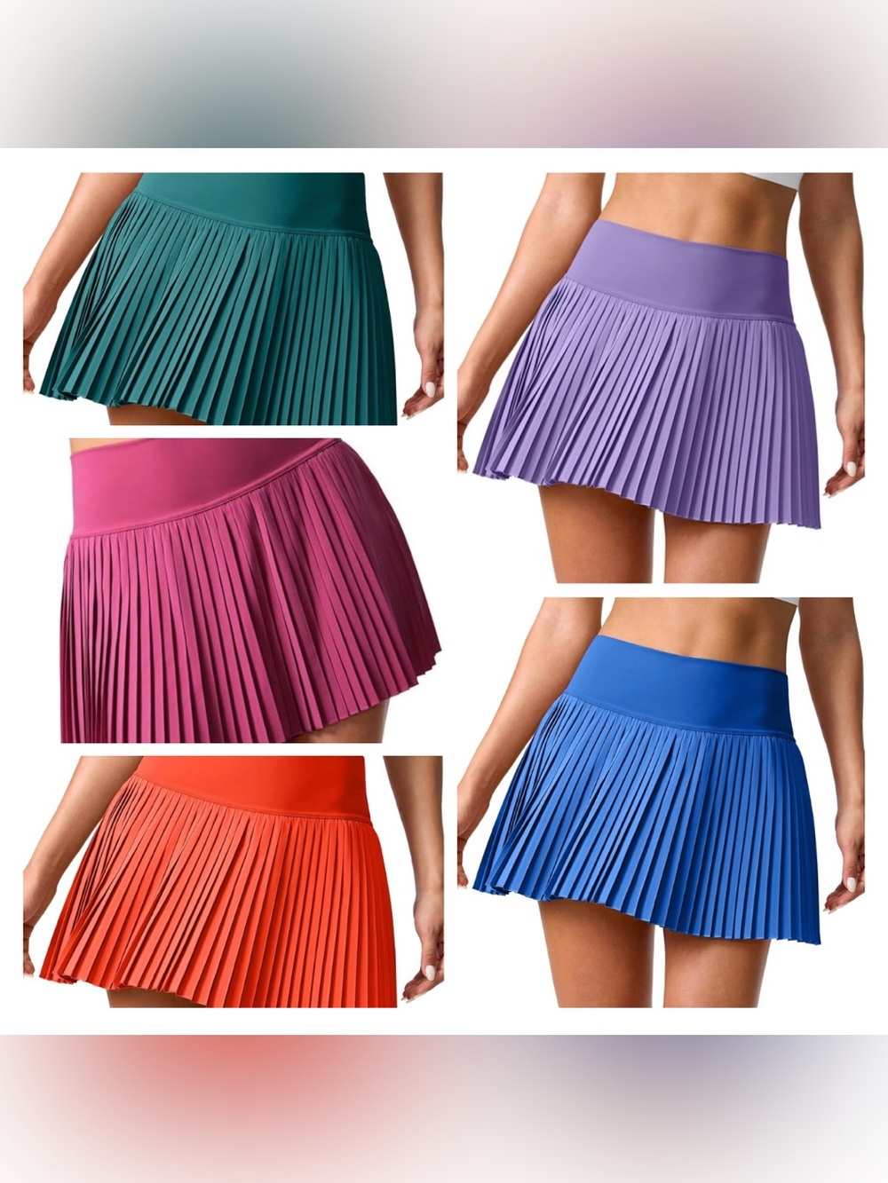High-Waisted Pleated Skorts - 5 colors! - XXL
